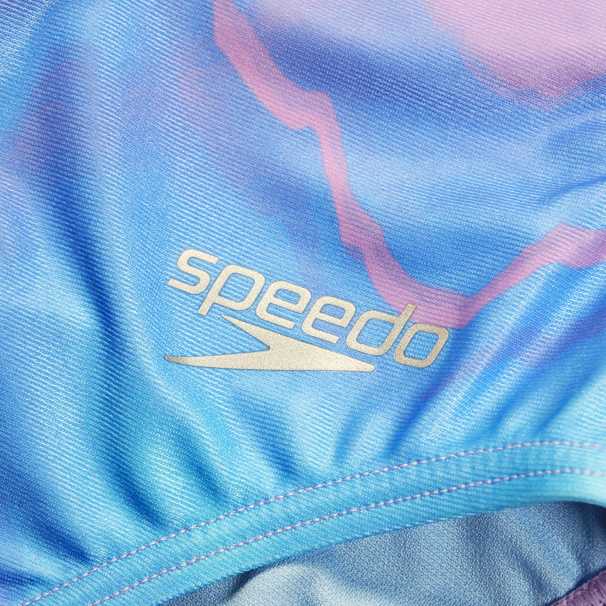 Speedo Womens Allover Digital Tie Back Disco peach, Sweet Purple, Tranquil Blue, Arctic Glass