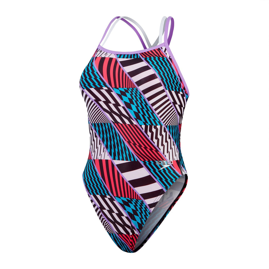 Speedo Womens Allover Digital Starback Black, White, Watermelon, Bolt, Sweet Purple