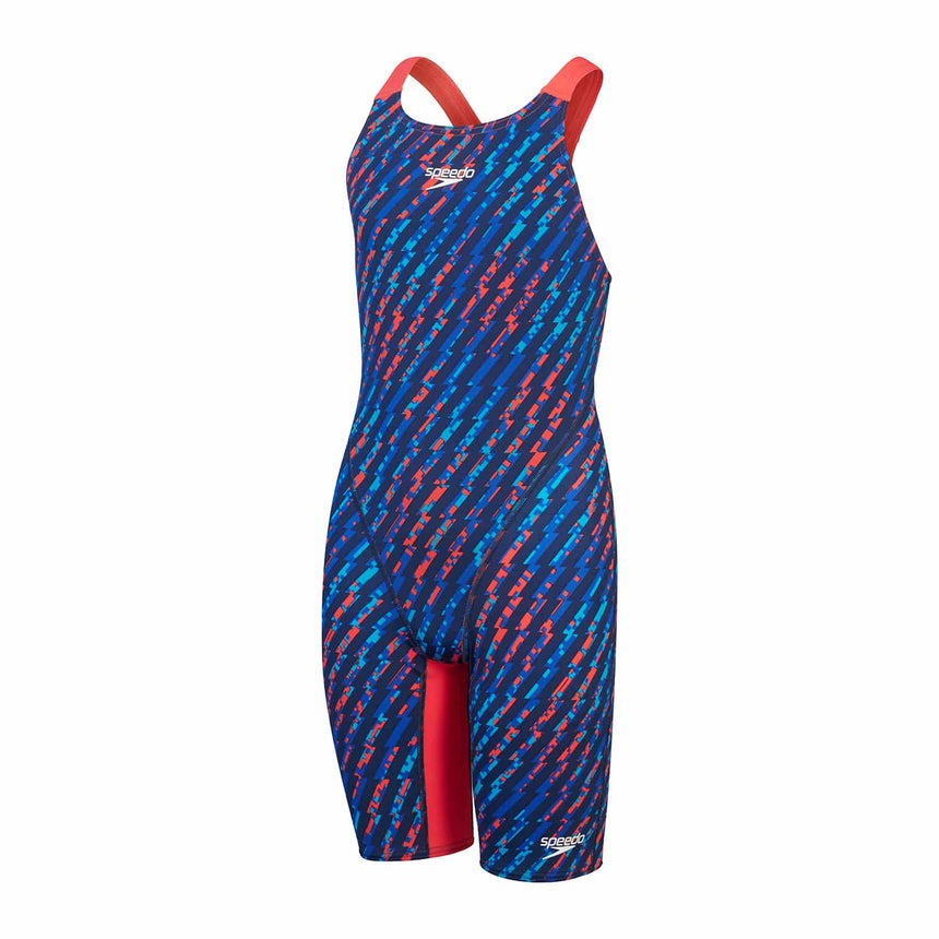 Speedo Junior Competition Kneeskin Fastskin Endurance+ Max Open Back Bolt/Cerulean Blue/Flame Red