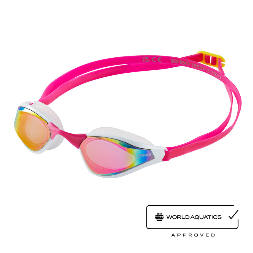 Finis Zwembril Mach 1 Roze/Wit + Badmuts
