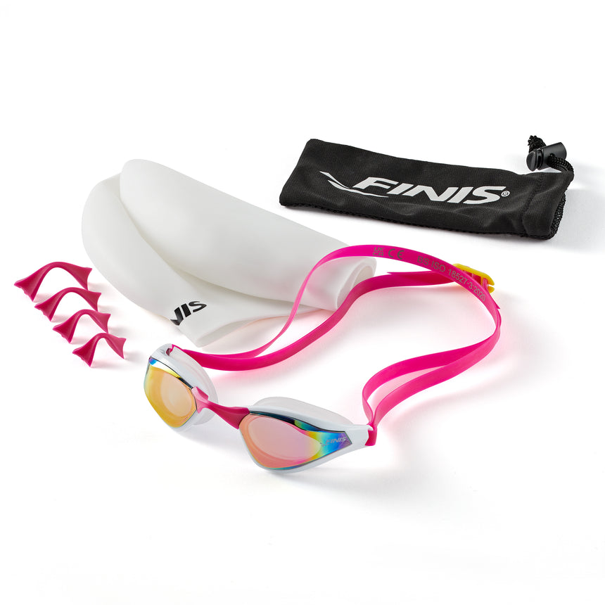 Finis Zwembril Mach 1 Roze/Wit + Badmuts
