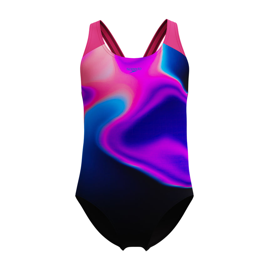 Speedo Meisjes Badpak Sprint Splashback Zwart/Roze
