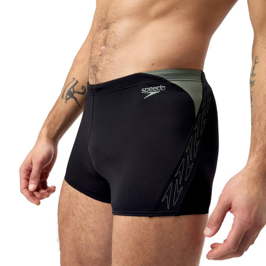 Speedo Badeboxer Hyperboom Splice Schwarz/Grün