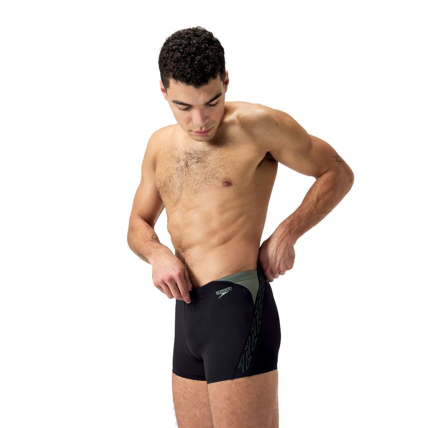 Speedo Badeboxer Hyperboom Splice Schwarz/Grün