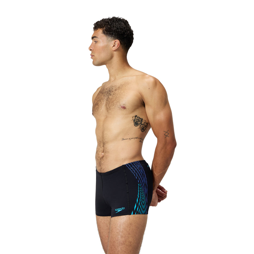 Speedo Badeboxer Tech Panel Schwarz/Blau