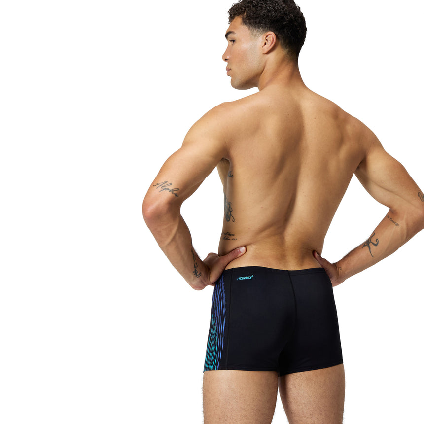 Speedo Badeboxer Tech Panel Schwarz/Blau