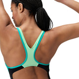 Speedo Badeanzug Eco Endurance+ Placement Laneback Schwarz/Grün