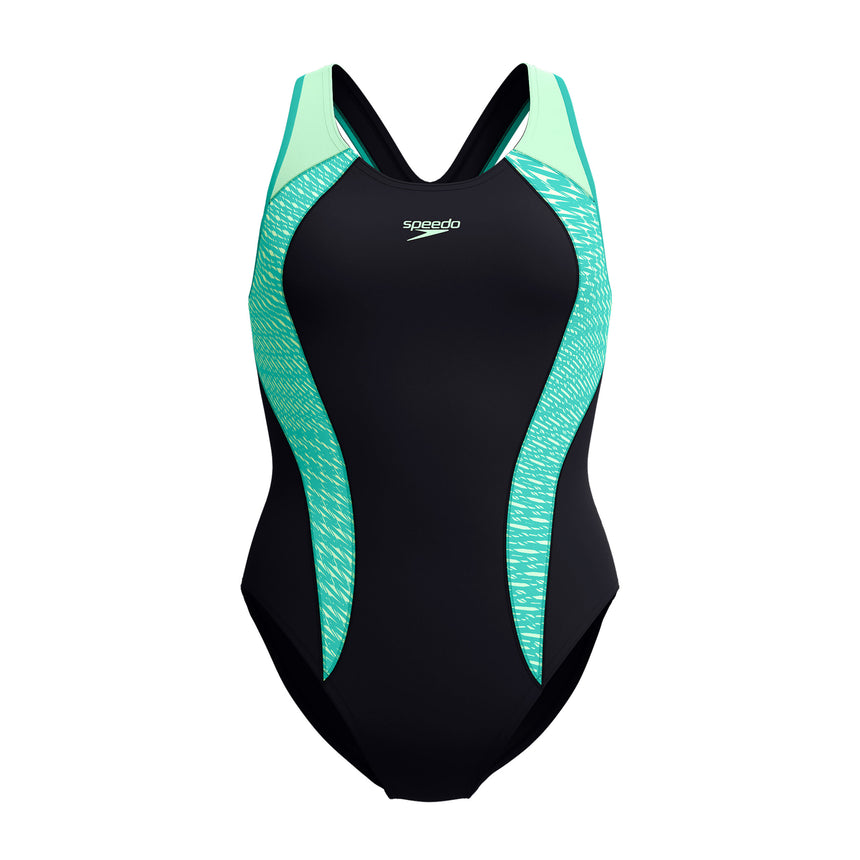 Speedo Badpak Eco Endurance+ Placement Laneback Zwart/Groen