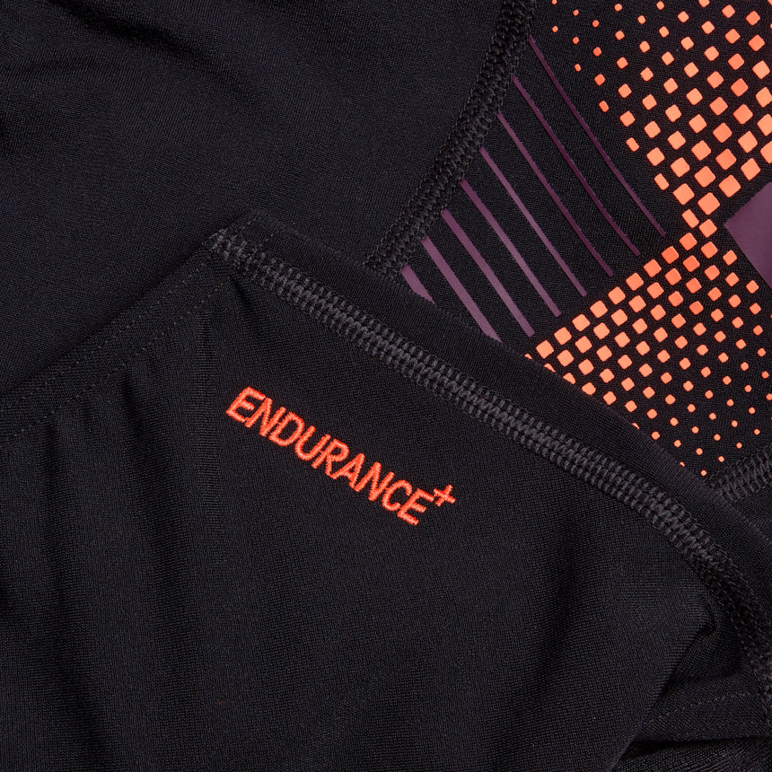 Speedo Badeanzug Placement Laneback Schwarz/Rot/Plum