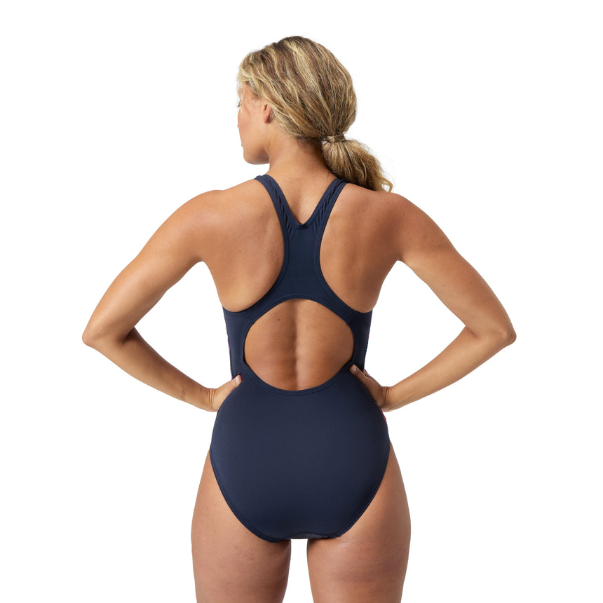Speedo Badeanzug Medalist Marineblau/Orange