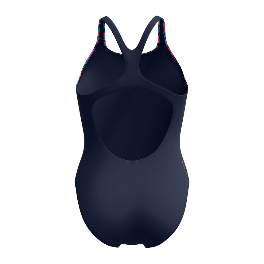 Speedo Badeanzug Medalist Marineblau/Orange