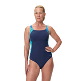 Speedo Dames Corrigerend Badpak Sprint Luna Lustre Marine/Blauw