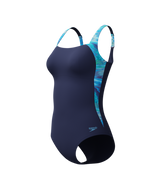 Speedo Dames Corrigerend Badpak Sprint Luna Lustre Marine/Blauw