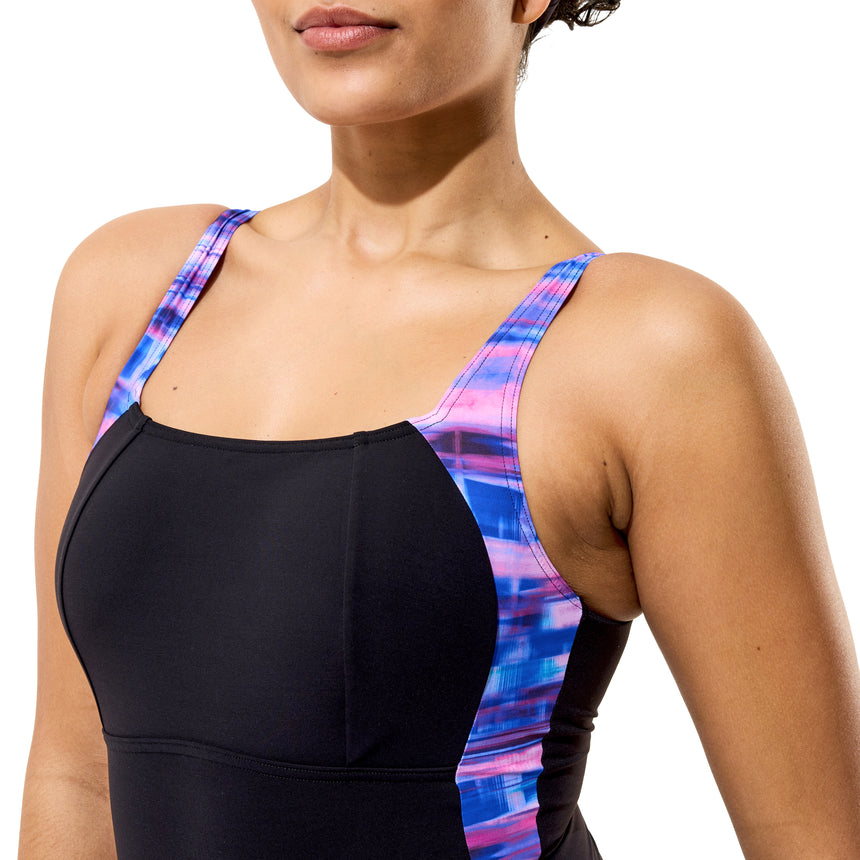 Speedo Badeanzug Print Luna Lustre Anthrazit/BerryCool