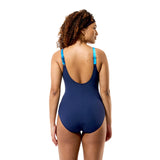 Speedo Badeanzug Print Luna Lustre Marine/Lavendel