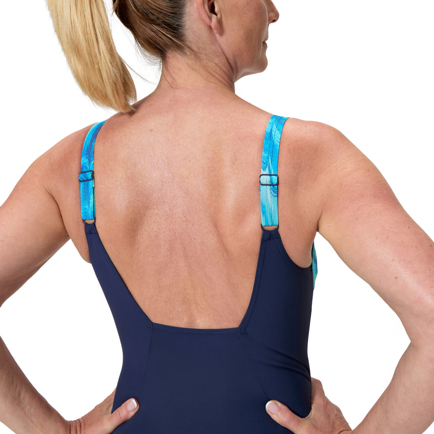 Speedo Dames Corrigerend Badpak Sprint Contour Eclipse Marine/Blauw