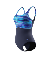 Speedo Badeanzug Print Contour Eclipse Marine/Lavendel