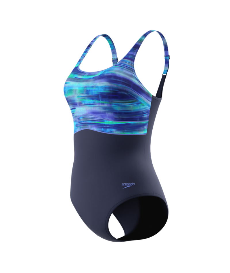 Speedo Badeanzug Print Contour Eclipse Marine/Lavendel