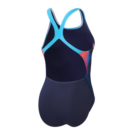 Speedo Badeanzug Placement Digital Powerback Navy/Rot