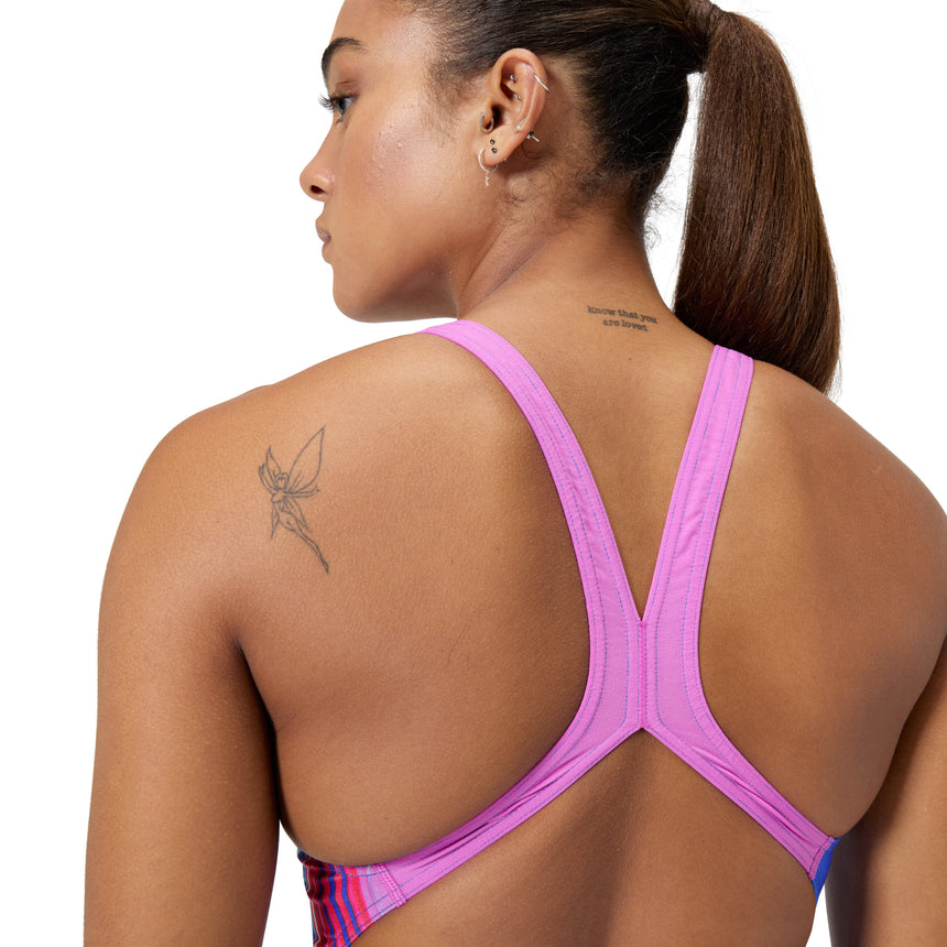 Speedo Badeanzug Placement Powerback Blau