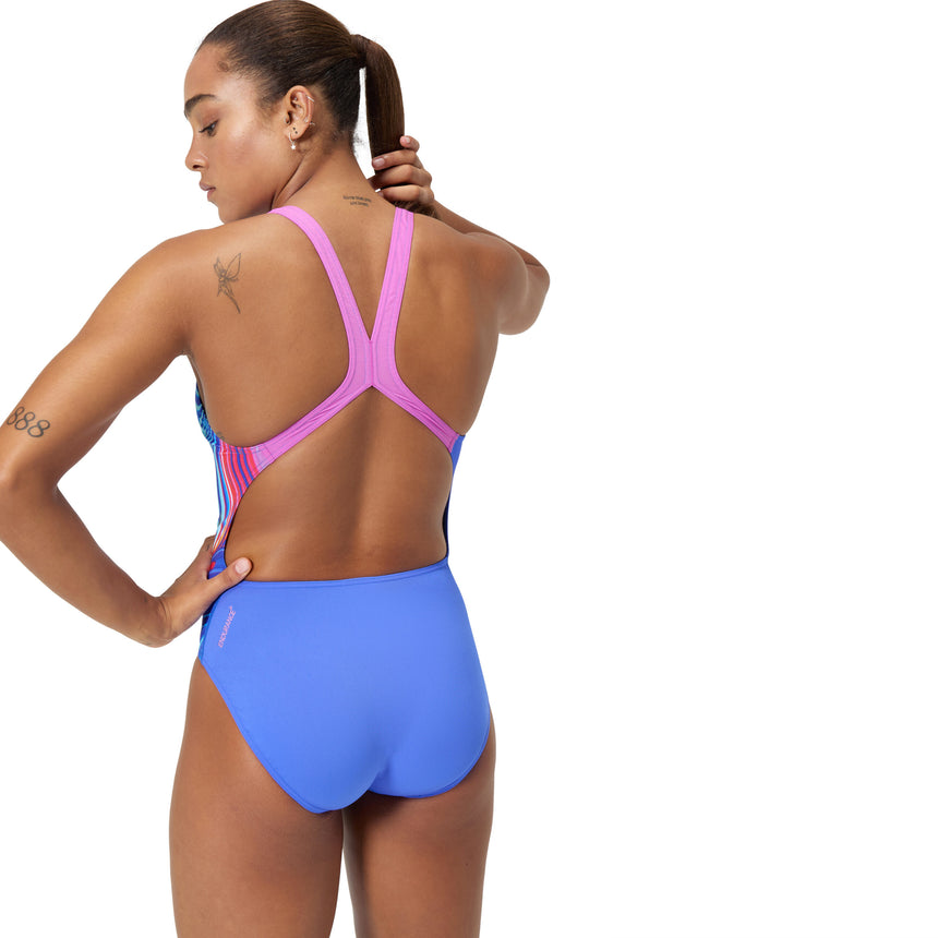 Speedo Badeanzug Placement Powerback Blau