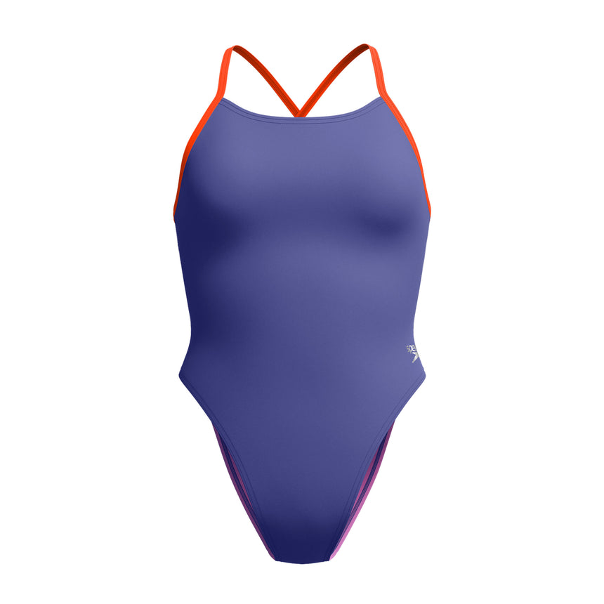 Speedo Badeanzug Solid Tie Back Blau