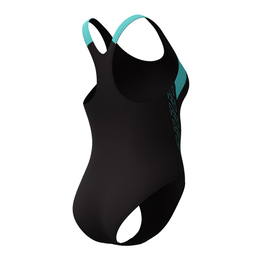 Speedo Badeanzug Hyperboom Splice Racerback Schwarz/Blau