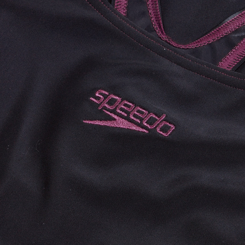 Speedo Badeanzug Hyperboom Splice Racerback Schwarz/Lila
