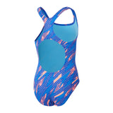 Speedo Meisjes Badpak Hyperboom Allover Medalist Blauw/Rood