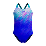 Speedo Meisjes Badpak Sprint Powerback Blauw/Turquoise
