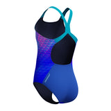 Speedo Meisjes Badpak Sprint Powerback Blauw/Turquoise