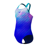 Speedo Meisjes Badpak Sprint Powerback Blauw/Turquoise