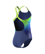 Speedo Mädchen Badeanzug Print Powerback Nightwatch/Citrusgrün