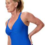 Speedo Dames Corrigerend Badpak Solid Cross Knot Blauw