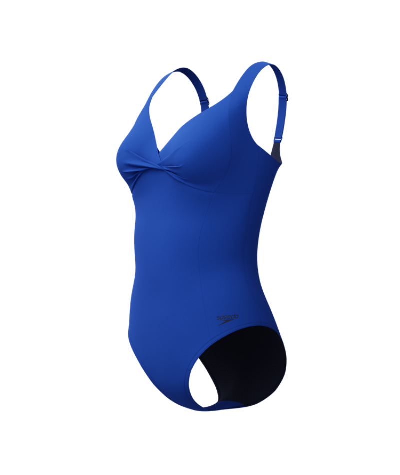 Speedo Dames Corrigerend Badpak Solid Cross Knot Blauw