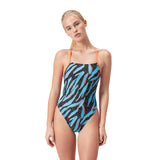 Speedo Badpak Allover Digital Powerback Zwart/Blauw