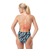 Speedo Badpak Allover Digital Powerback Zwart/Blauw