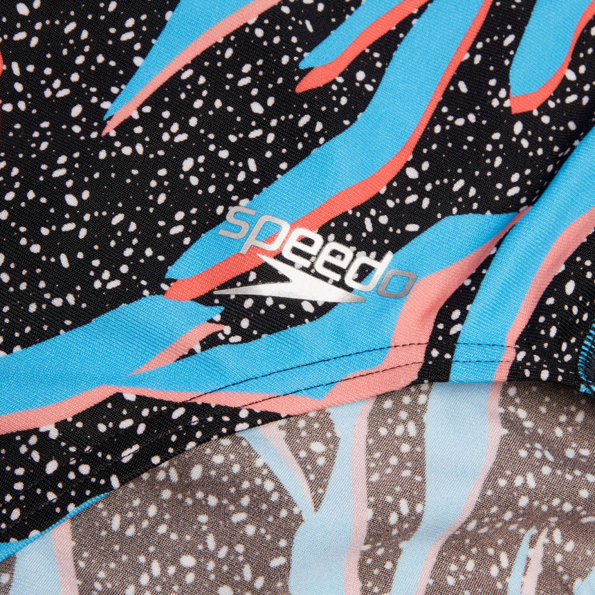 Speedo Badpak Allover Digital Powerback Zwart/Blauw