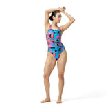 Speedo Badpak Allover Digital Powerback Zwart/Rood