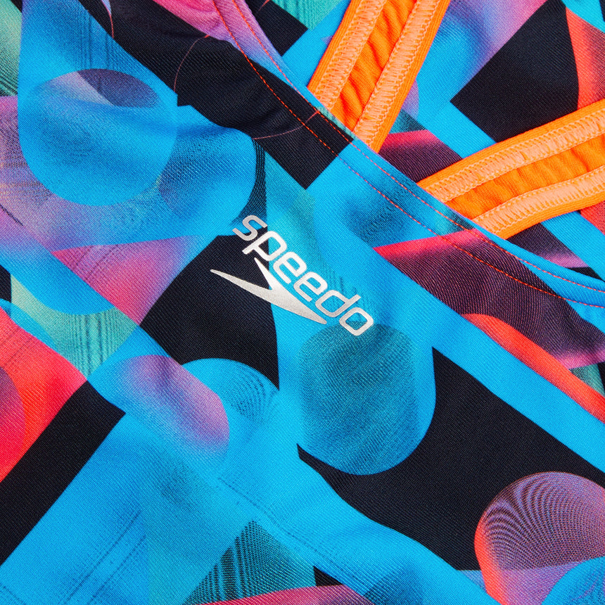 Speedo Badpak Allover Digital Powerback Zwart/Rood