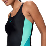 Speedo Dames Badpak Colorblock Splice 2.0 Zwart/Turquoise