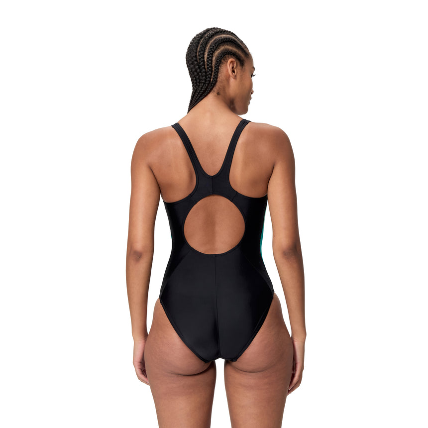 Speedo Dames Badpak Colorblock Splice 2.0 Zwart/Turquoise