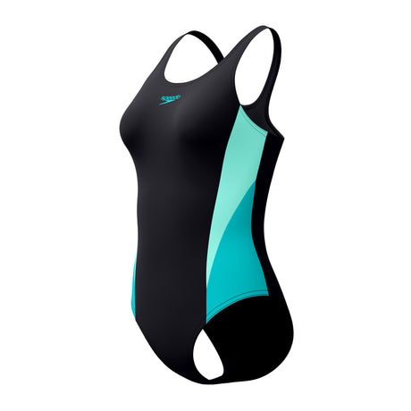 Speedo Dames Badpak Colorblock Splice 2.0 Zwart/Turquoise