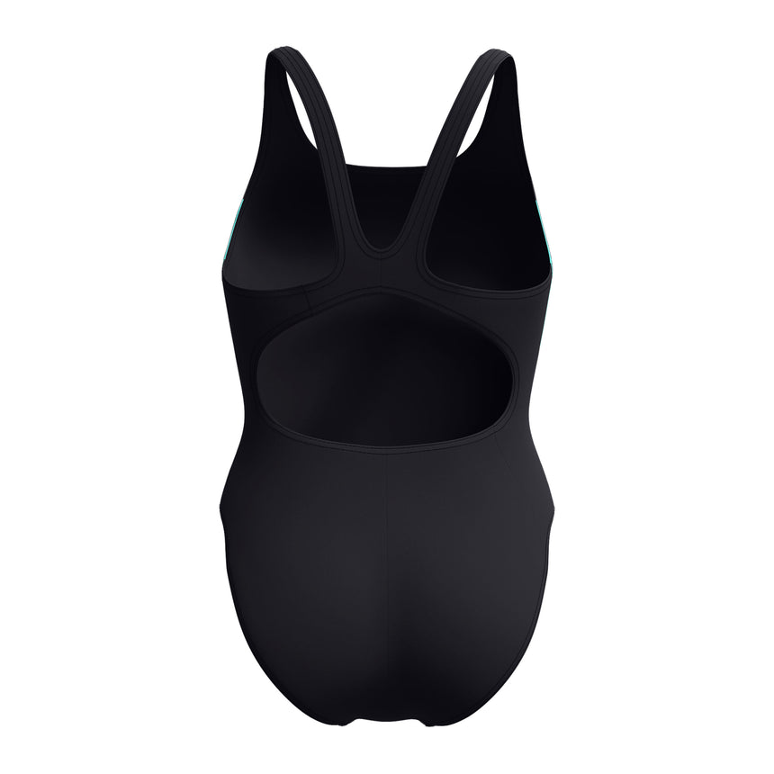 Speedo Badeanzug Allover Digital V Back Schwarz/Blau