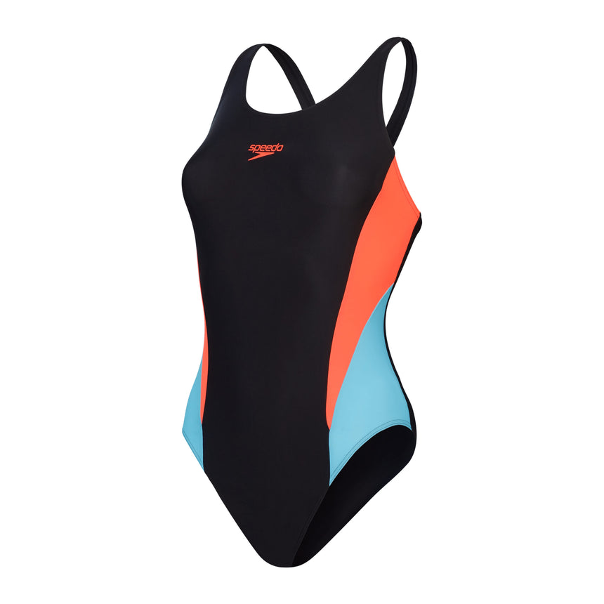 Speedo Badeanzug Colourblock 2.0 Schwarz/Rot/Blau