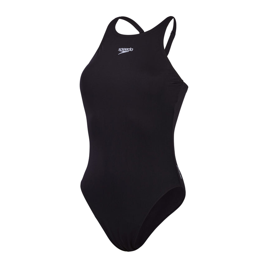 Speedo Long Torso Badeanzug Endurance+ V Back Schwarz