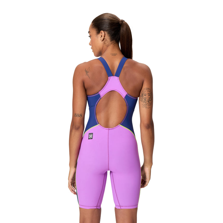 Speedo Dames Wedstrijdbadpak Fastskin HyperSpark Solid Open Back Paars/Marine