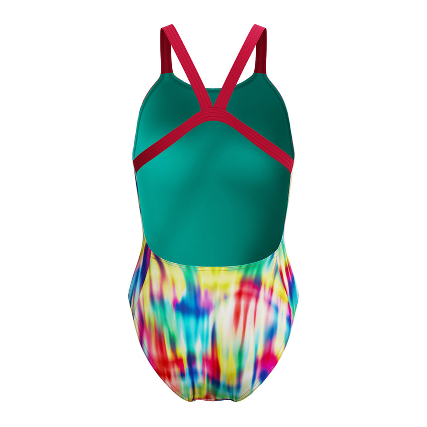 Speedo Badpak Eco Endurance+ Print Leaderback Rood/Geel