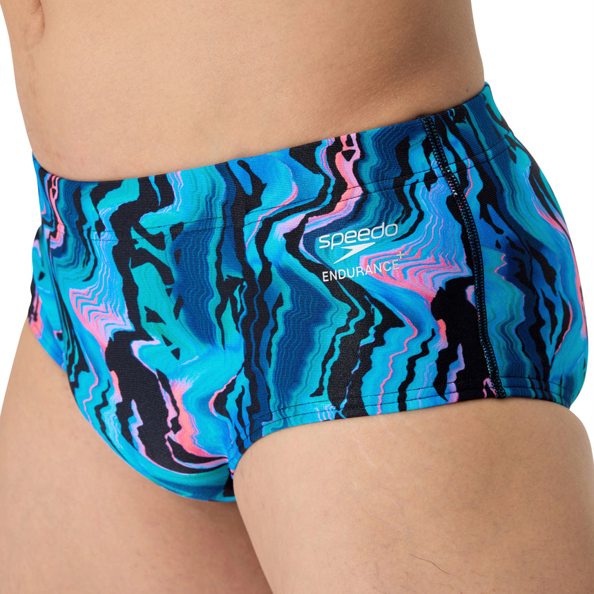 Speedo Heren Zwemslip Printed 13.5Cm Zwart/Blauw