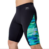 Speedo Heren Zwemjammer Spliced Printed Zwart/Groen
